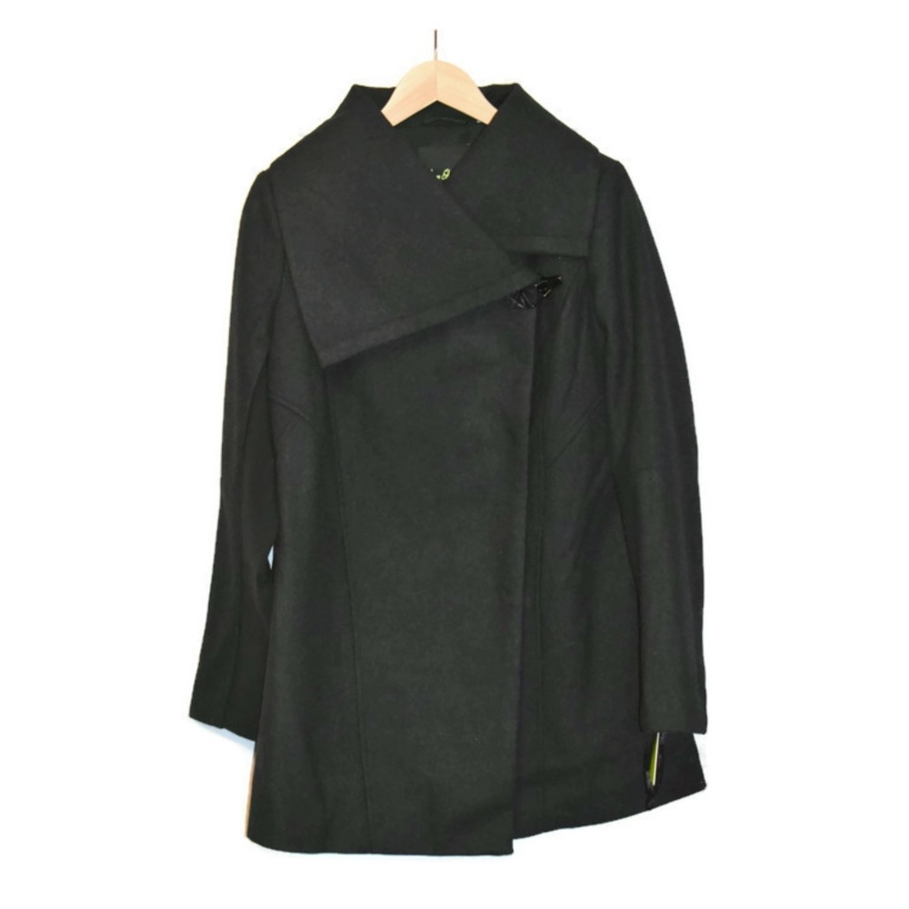 NWT Sam Edelman Wool Blend Coat Womens Black Small